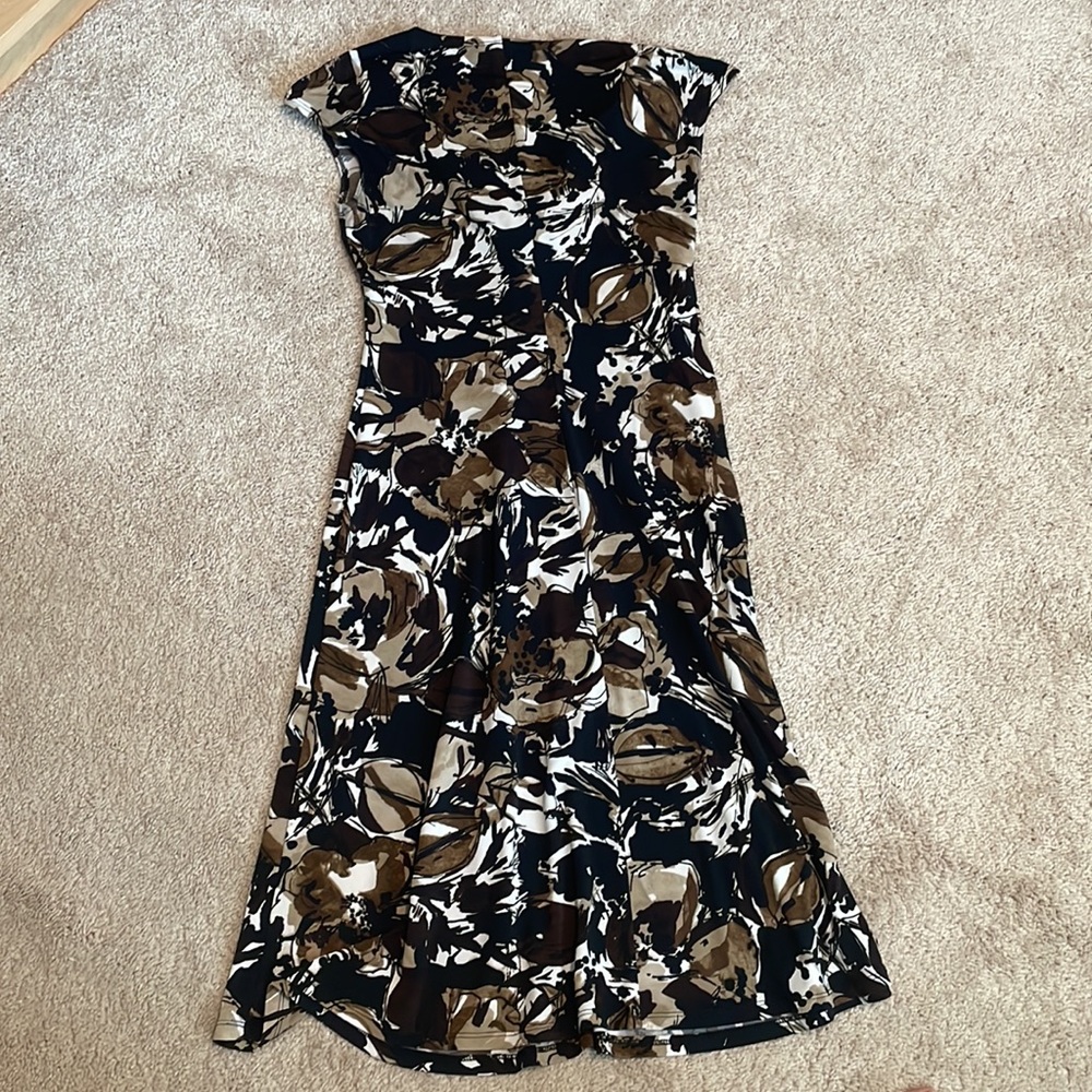Black and brown knot-front midi dress - Picture 5 of 5